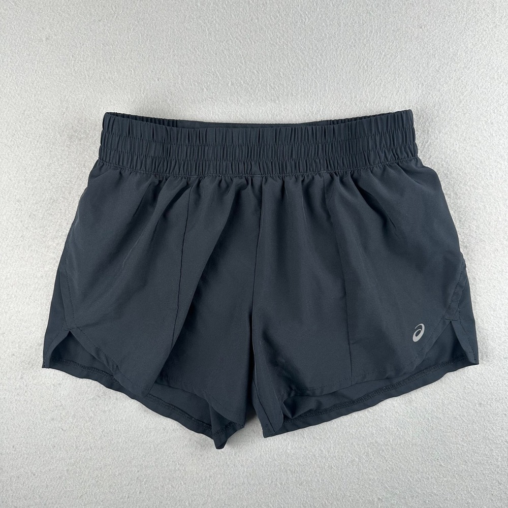 ASICS Running Shorts Women S Black Zipper Pocket ACSH3557WS5 Reflective Athletic